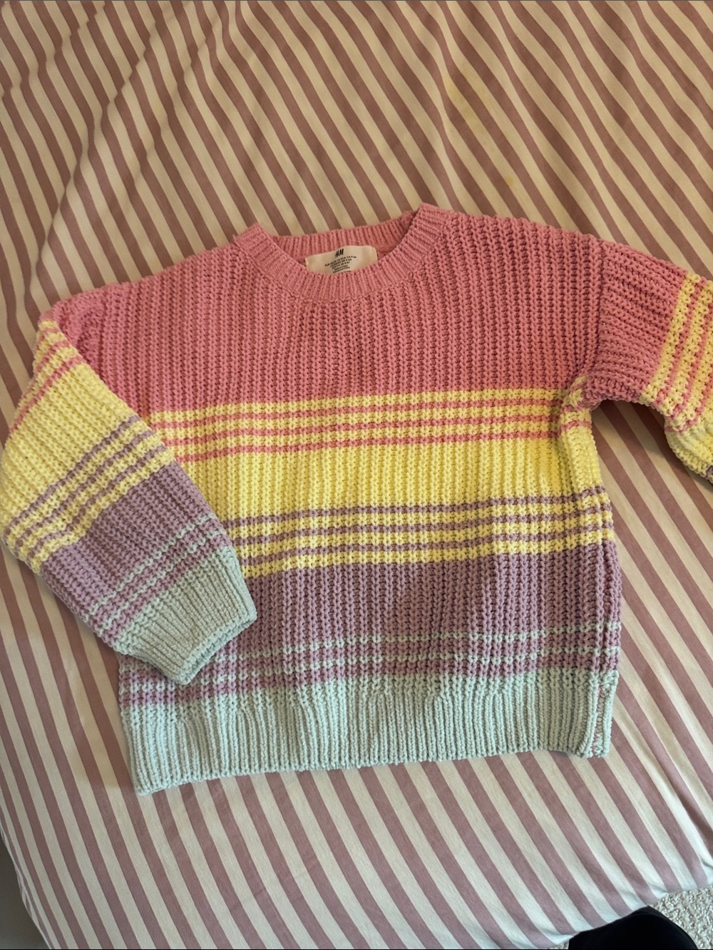 H&M Pastel Crewneck Sweater in Pink, Yellow, Lavender, Mint